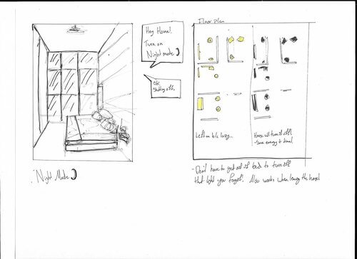 storyboard about setting house to 'night' mode