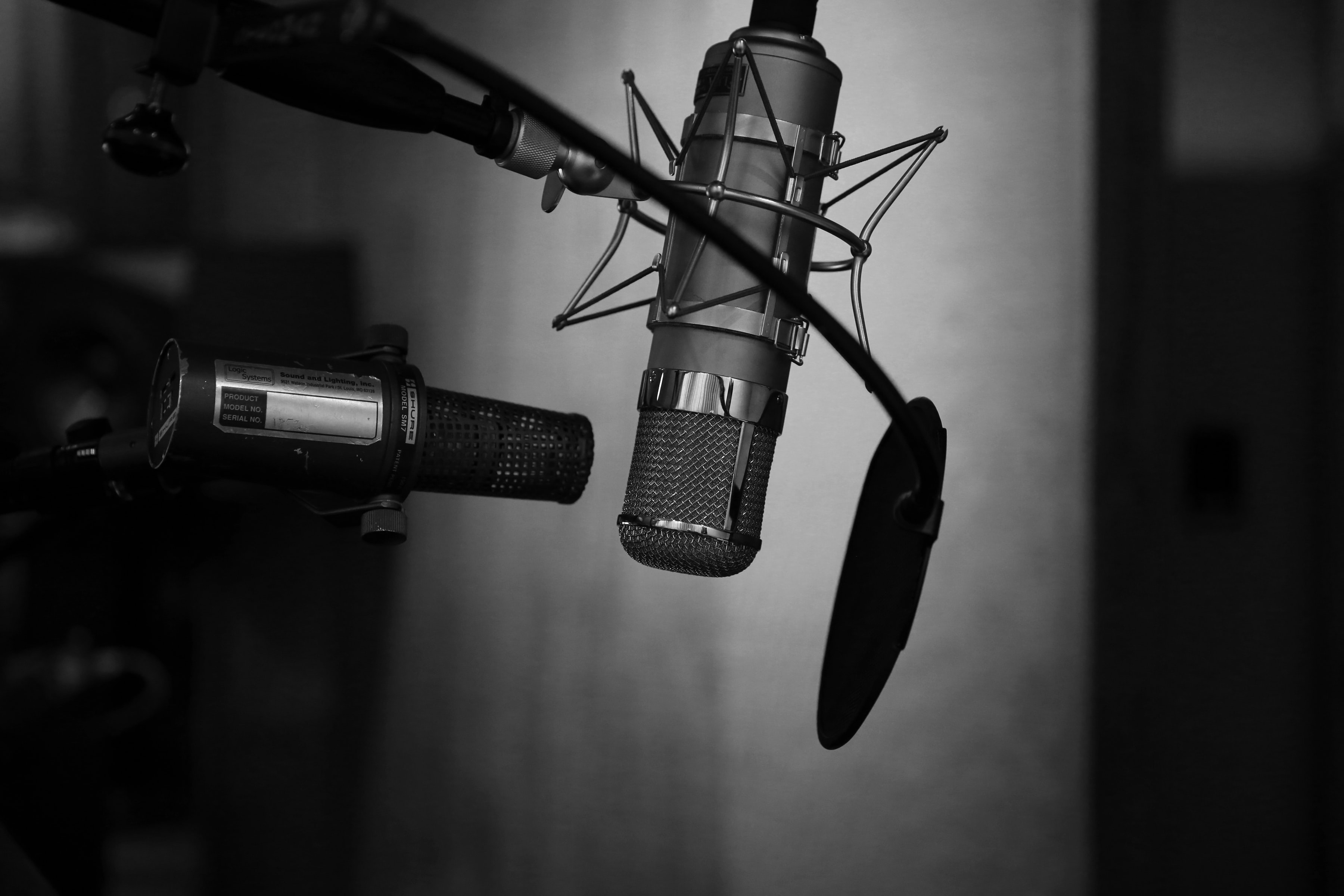 background with microphone